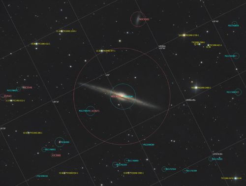 Галактика Голка (NGC4565) з анотацією