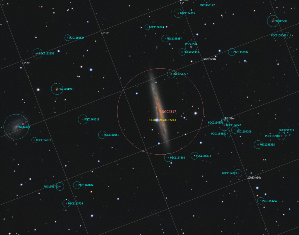 NGC 4517 з анотацією